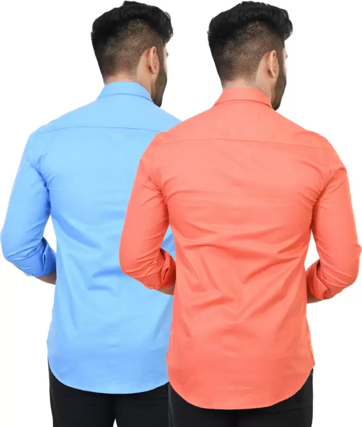 Men Regular Fit Solid Casual Shirt Pk 2 - Image 2