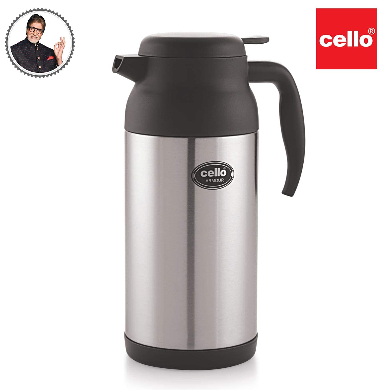 Cello Armour 2000 ml Flask??(Pack of 1, Black, Steel) - Image 2
