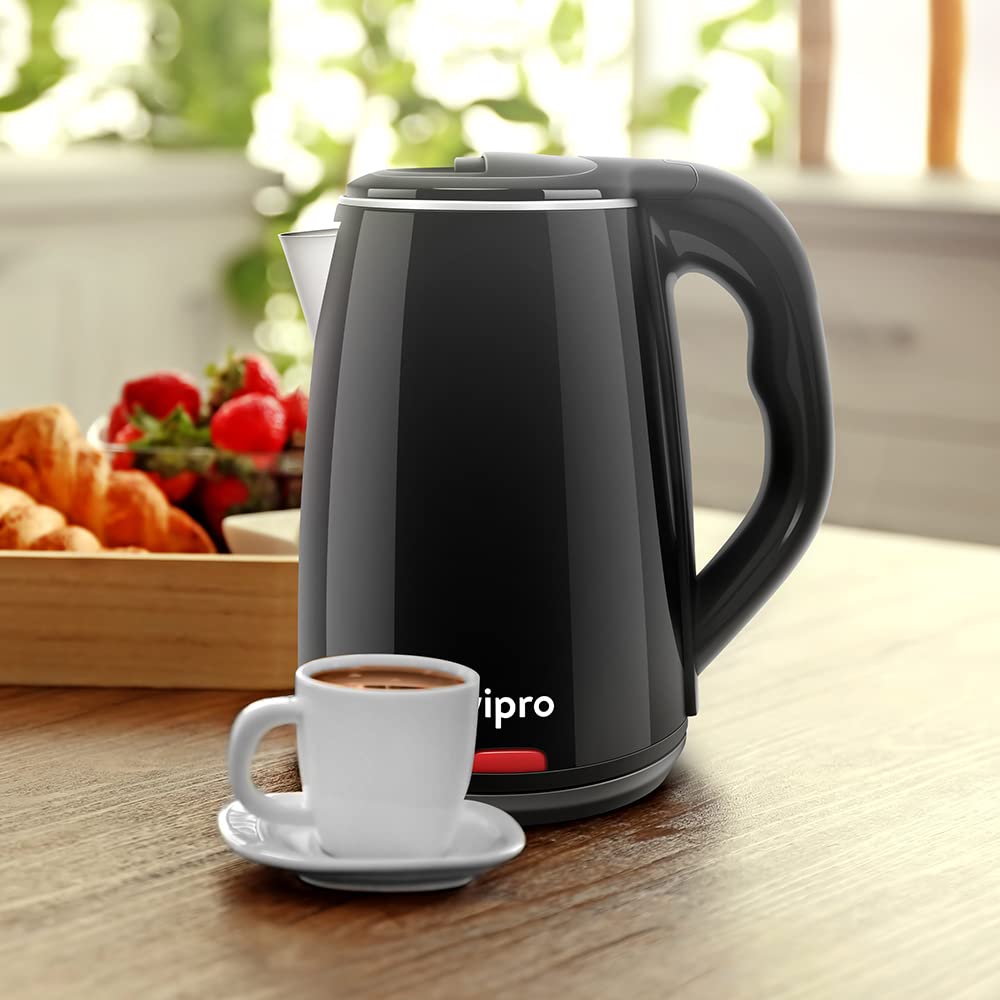Wipro Vesta Cool touch electric Kettle with Auto cut off | Double Layer outer body Beverage Maker??(1.8 L, Black) - Image 3