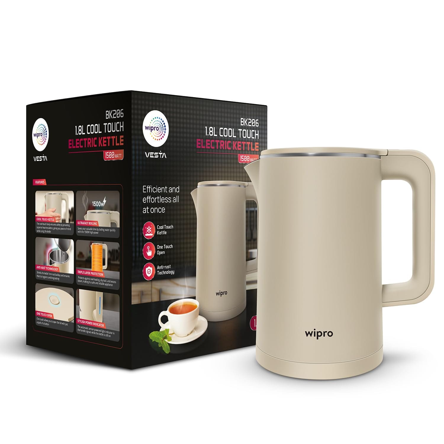Wipro BK206 Electric Kettle??(1.8 L, Grey) - Image 2