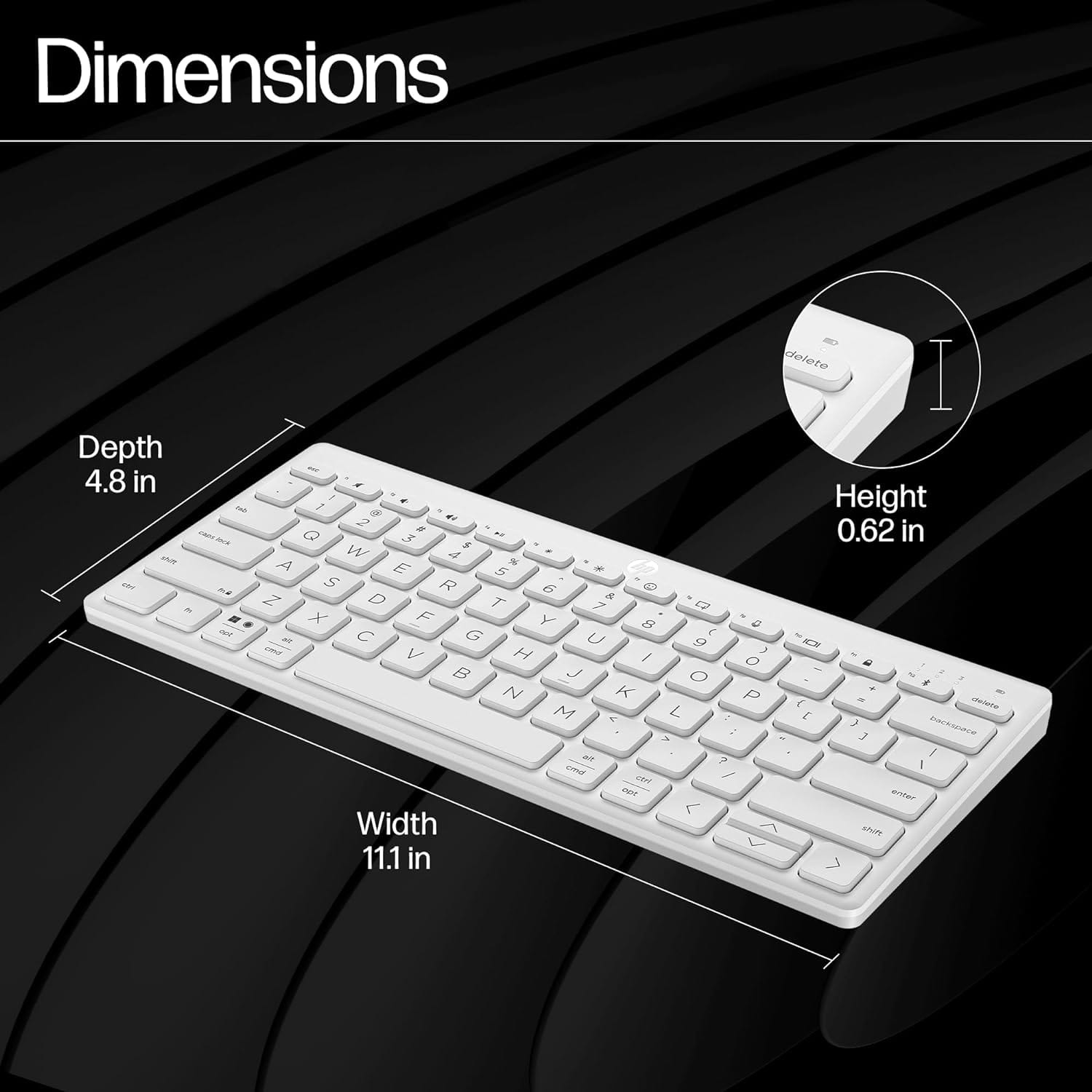 HP 350 Compact Multi-Device Bluetooth Laptop Keyboard??(White) - Image 2