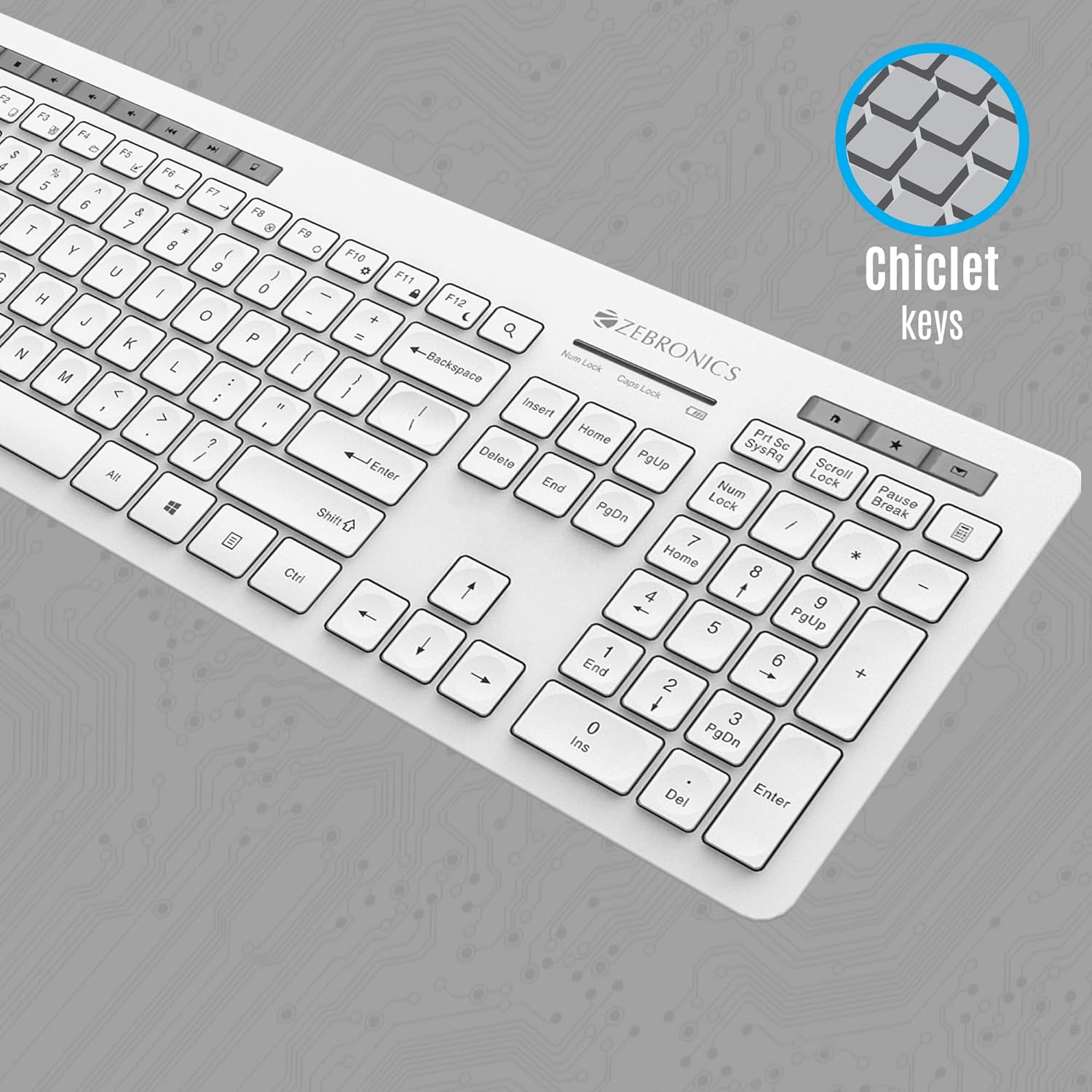 Zebronics Zeb-Companion 500 and Mouse Combo Wireless Desktop Keyboard??(White, Grey) - Image 3