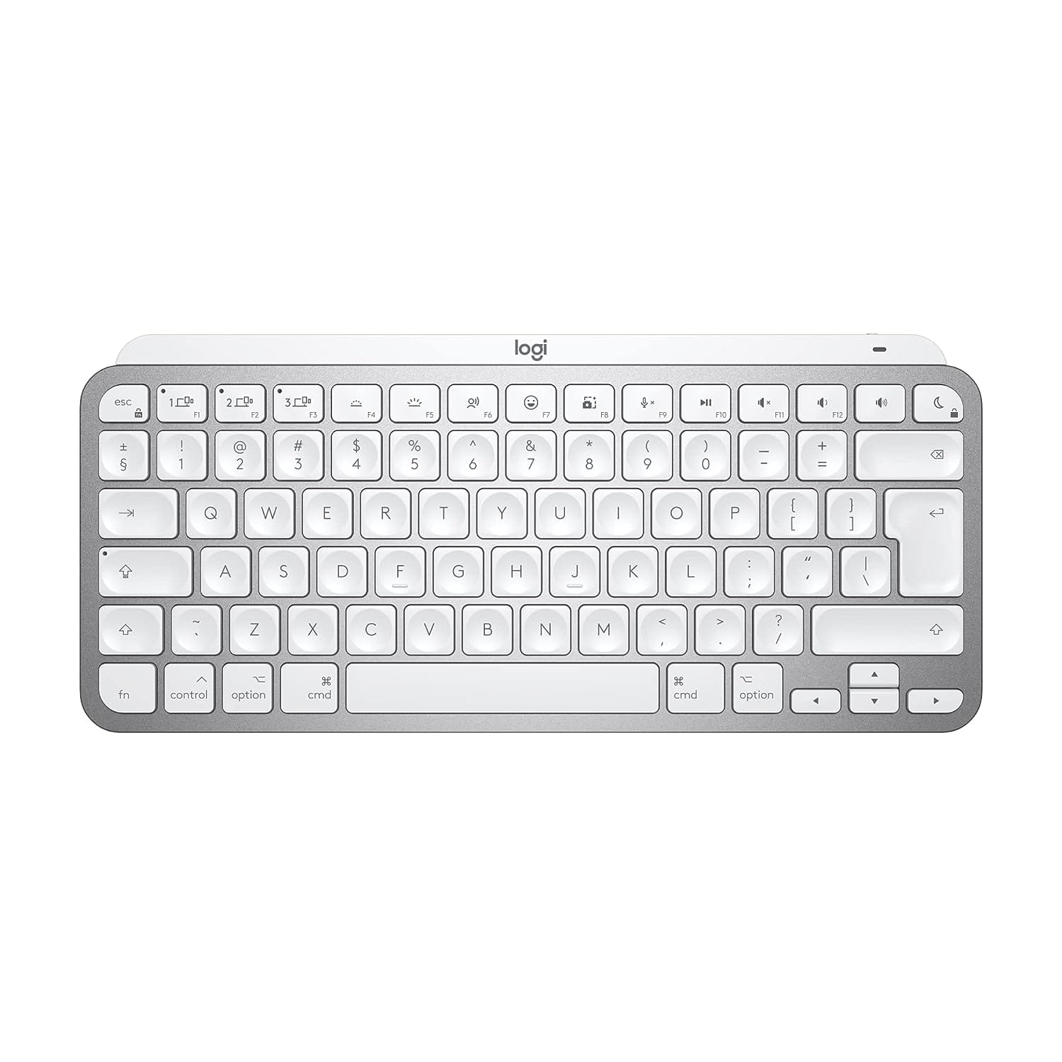 Logitech MX Keys Mini, Compact, Bluetooth, Backlit, USB-C, Metal Build- for MAC Wireless Multi-device Keyboard??(Grey, White)