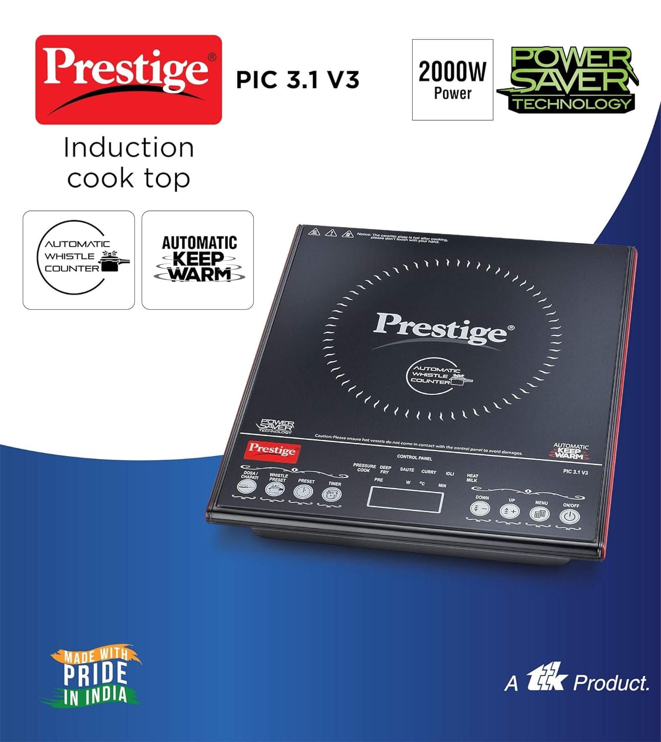Prestige PIC 3.1 v3 Induction Cooktop??(Black, Push Button) - Image 3