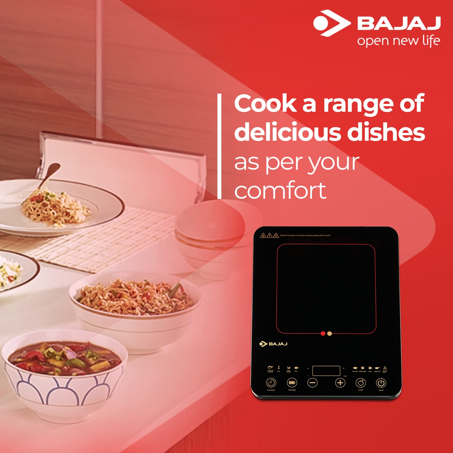 Bajaj 2100 W Majesty Slim High Quality Induction Oven Instant Heat Fully Automatic Induction Cooktop??(Black, Touch Panel) - Image 3