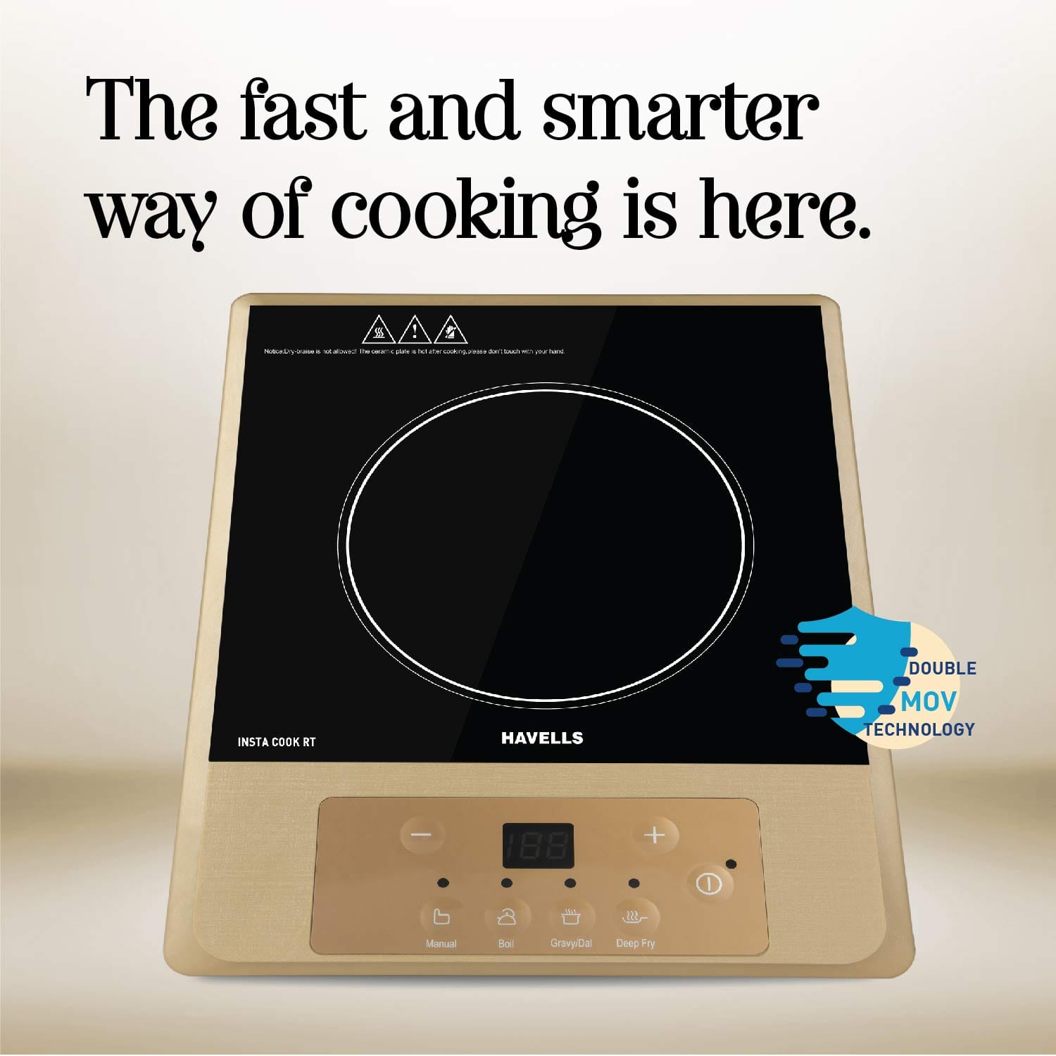 Havells Insta Cook RT 1400W Induction Cooktop??(Gold, Push Button) - Image 2