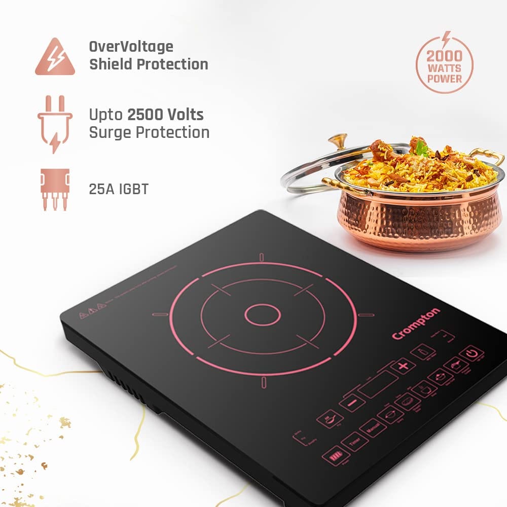 Crompton ACGIC-INSTSERV200T Induction Cooktop??(Black, Pink, Touch Panel) - Image 3