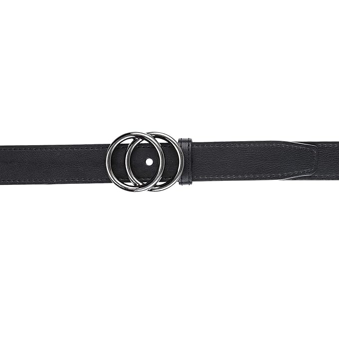 Women's Black Faux Leather Belt - Image 2