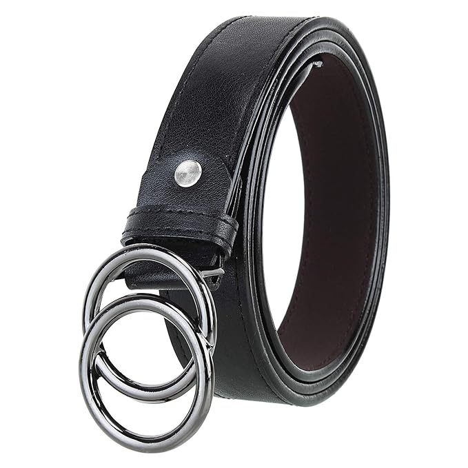 Women's Black Faux Leather Belt