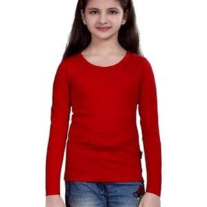 Red Casual Cotton Round Neck Full Sleeve T-Shirt