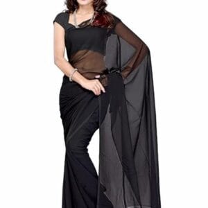 Black Georgette Traditional Party Saree