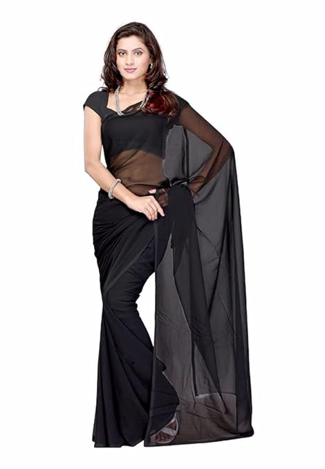 Black Georgette Traditional Party Saree