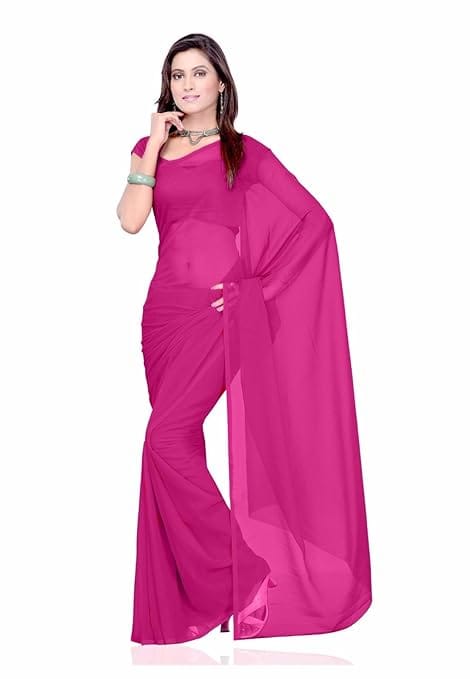 Pink Georgette Traditional Party Saree