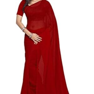 Maroon Georgette Traditional Party Saree
