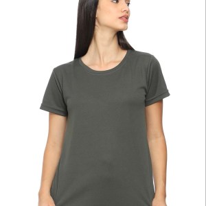 Grey Crew Neck T-Shirt with Short Sleeves