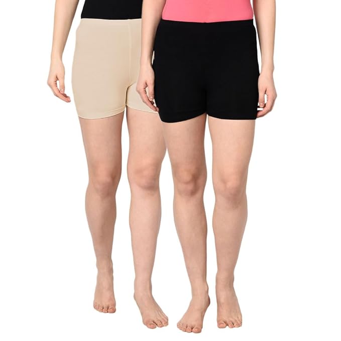 Set 2 Women Viscose Lycra Shorts for Under Dresses