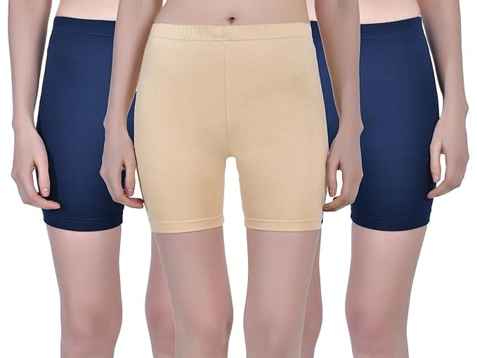Multi Combo 3 Women Stretchable Knee-Length Shorts