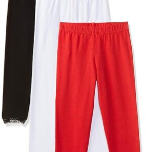 Multi Girls Solid Elasticated Leggings Pack of 3