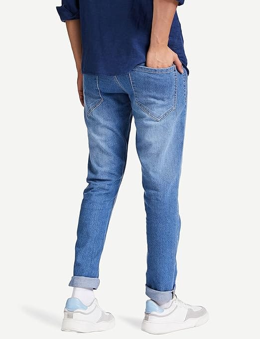 Men Cotton Lycra Blue Stretchable Jeans - Image 2