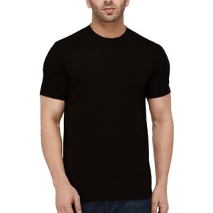 Black Men Round Neck Regular Fit T-Shirts