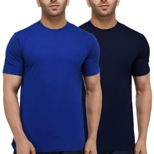 Pack Of 2 Blue Men Round Neck Regular Fit T-Shirt