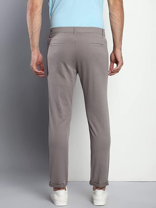 Trendy Grey Men Regular Casual Pants - Image 2
