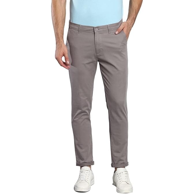 Trendy Grey Men Regular Casual Pants