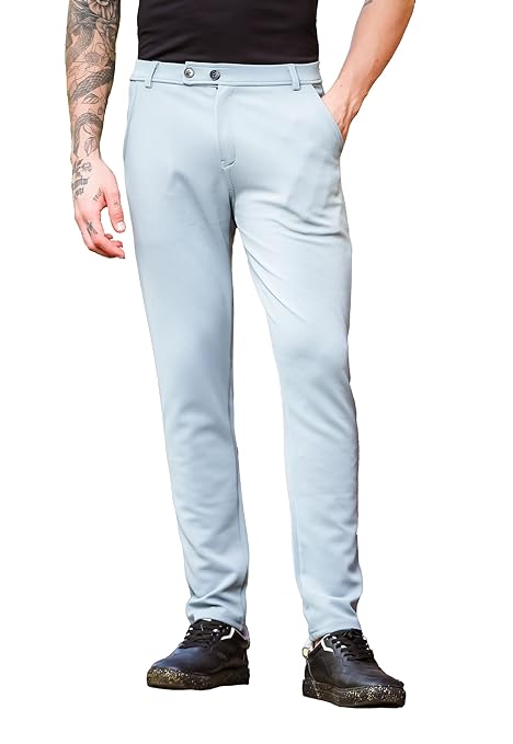 Classic Grey Men Regular Fit Casual Trouser