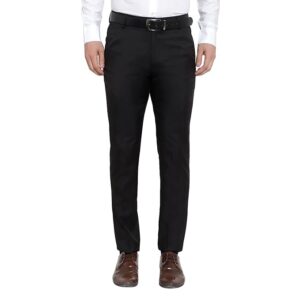Black Men Regular Fit Polycotton Trouser