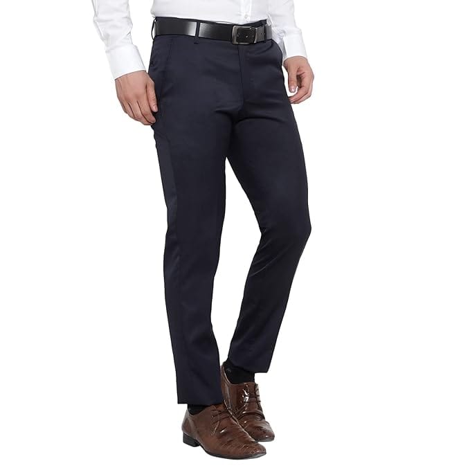 Classy Navy Men Regular Fit Polycotton Trouser