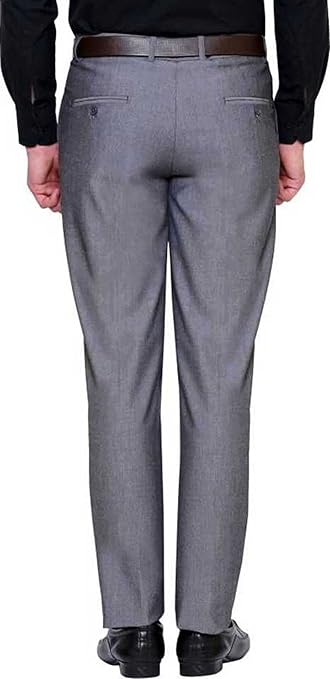 Grey Men Slim Fit Formal Trousers - Image 2