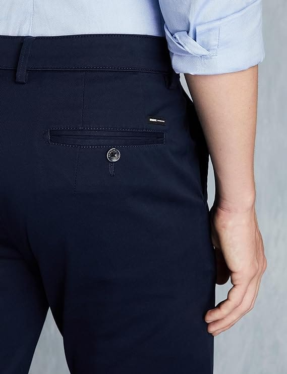 Navy Men Slim Fit Casual Pants - Image 2