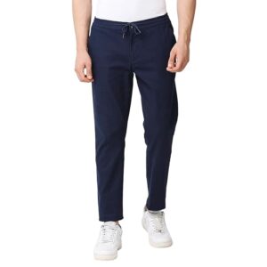Blue Cotton Men Pants