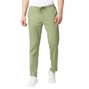 Green Cotton Men Pants