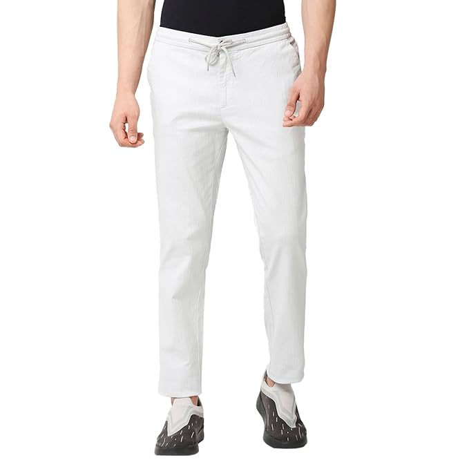 Trendy Grey Cotton Men Pants