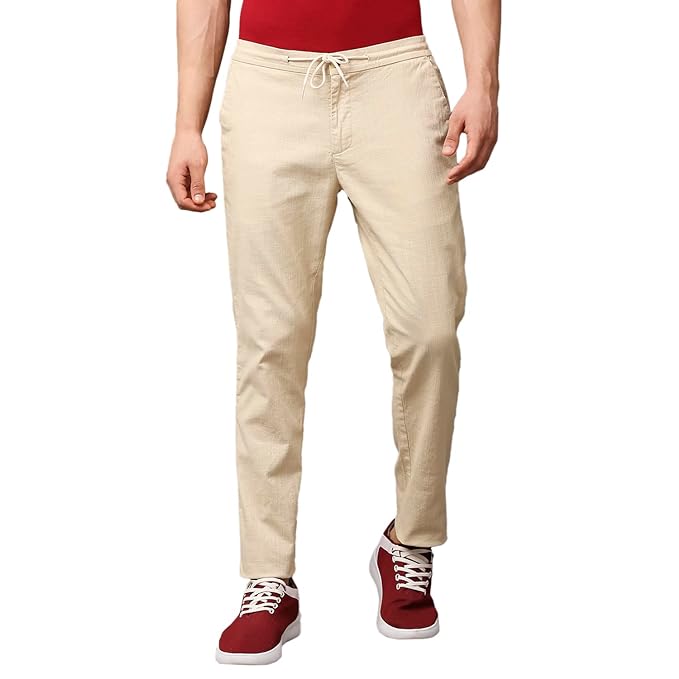 Classy Beige Cotton Men Pants
