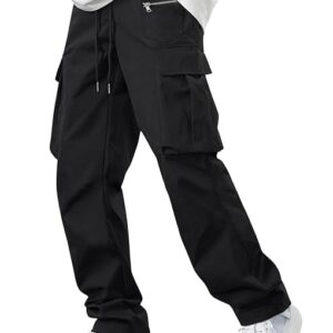 Black Men Cotton Cargo Pants