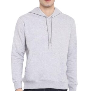 Mens Fleece Plain Melange Hoodie