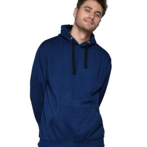Men Plain Solid Blue Hoodie