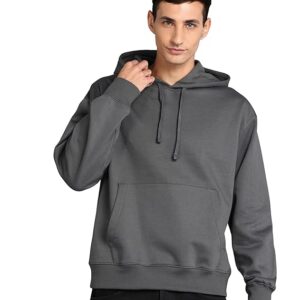 Men's Cotton Oversize Dark Grey Hoodie