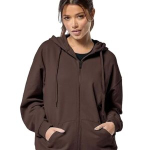 Women Cotton Zipper Brown Jacket