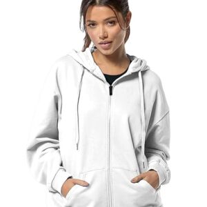 Wome Cotton Zipper White Jacket