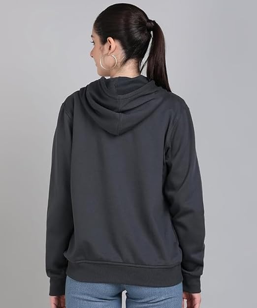 Women Plain Zipper Black Jacket - Image 2