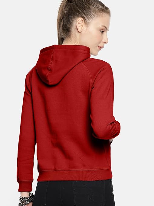 Women Winter Neck Red Hooded - Image 2