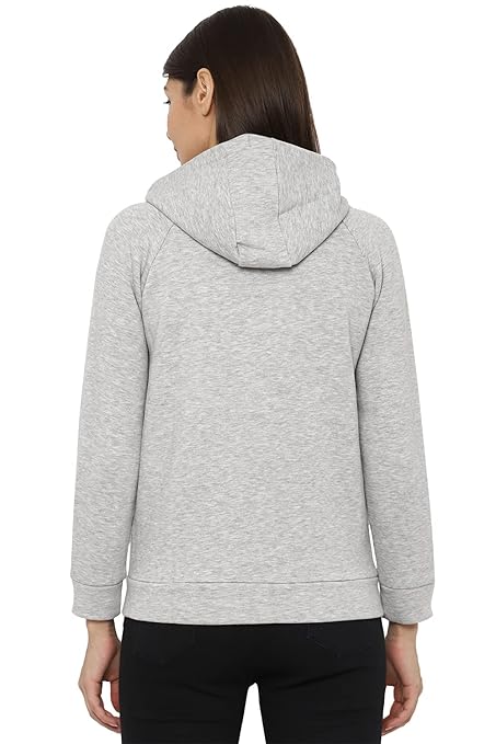 Women Plain Cotton Grey Hooded - Image 2