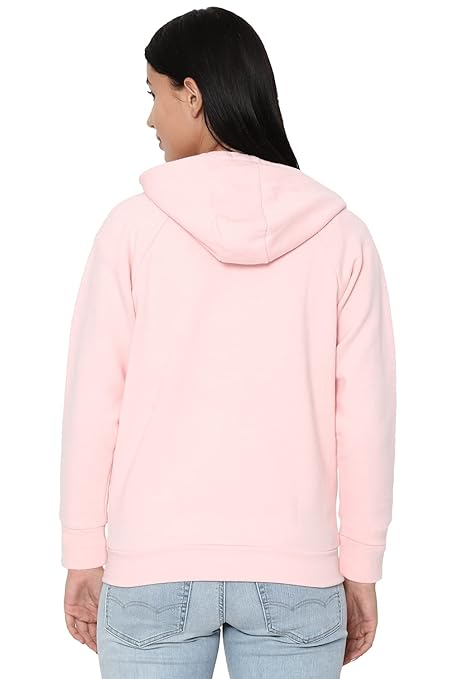 Women Plain Cotton Light Pink Hooded - Image 2