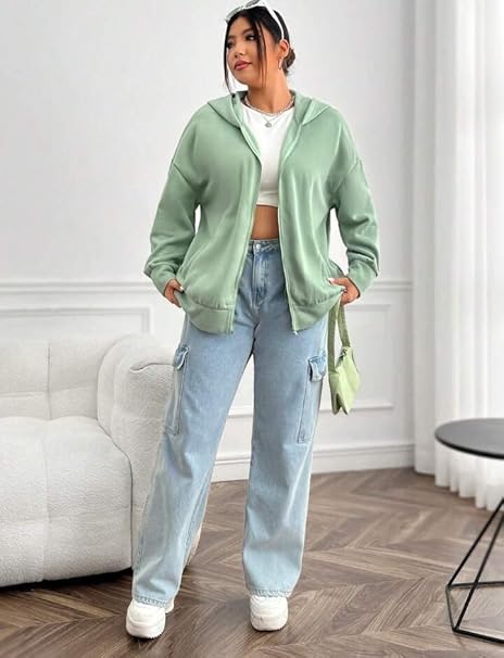 Women Full Sleeves Green Jacket - Image 3