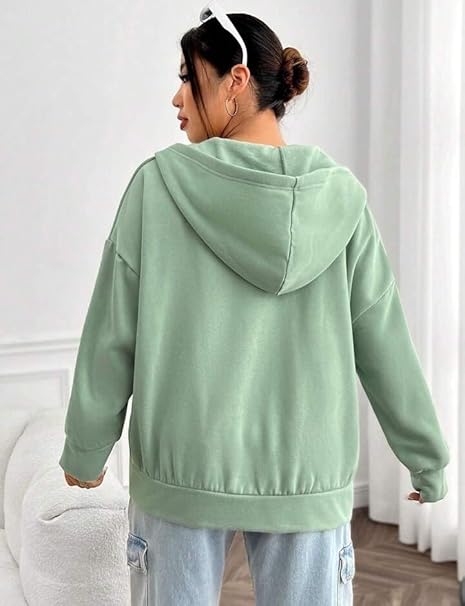 Women Full Sleeves Green Jacket - Image 2