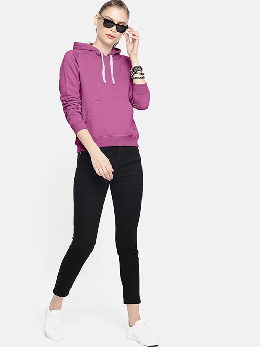 Women Winter Neck Dusty Pink Hooded - Image 3