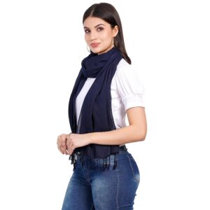 Women Cotton Blue Scarf